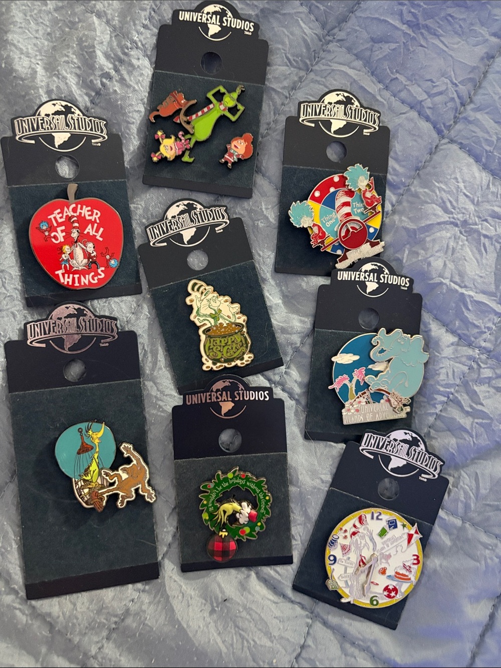 Universal Studios Enamel Pin Set -Multi Color dr. Seuss cat in hat grinch n more - Picture 5 of 10